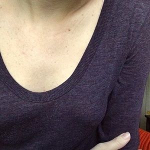 Purple-grey long sleeve T-shirt